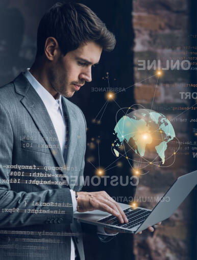 Professional using a laptop